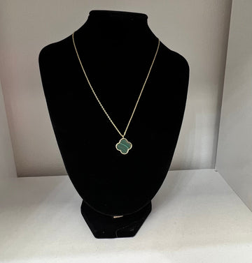 Single Clover necklace Glamherup Beautique Gold/black